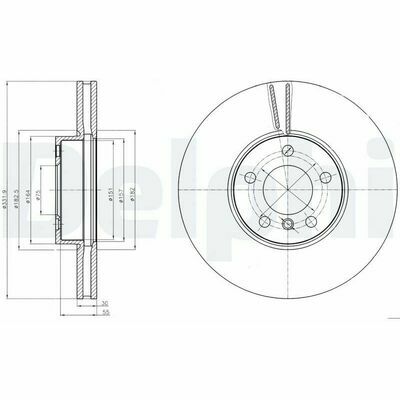 DELPHI Disque de Frein BG9061 (lot de 2)