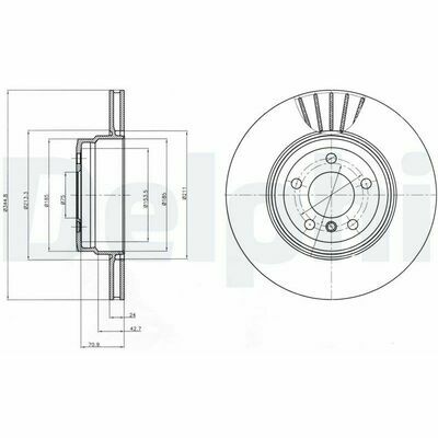 DELPHI Disque de Frein BG9064 (lot de 2)