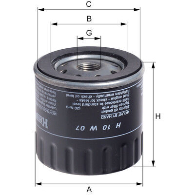 HENGST FILTER Filtre à Huile H10W07