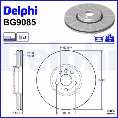 DELPHI Disque de Frein BG9085 (lot de 2)