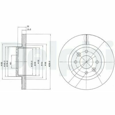DELPHI Disque de Frein BG2283 (lot de 2)